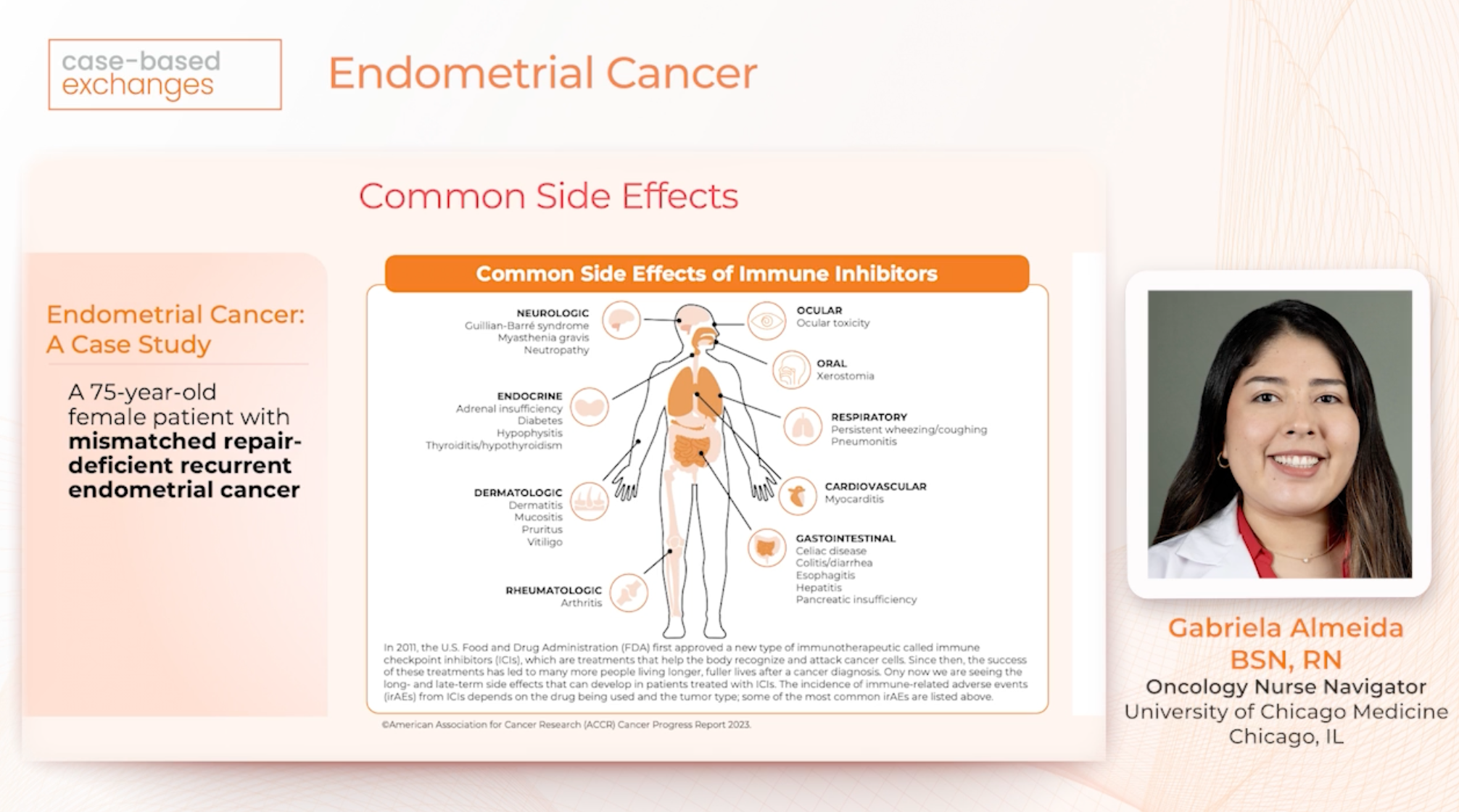 Part 2 | Endometrial Cancer: Immune Checkpoint Inhibitor Treatment and Related Side Effects, Patient Case 1