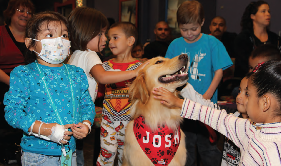 Children gather around Josh at Loma Linda University Children’s Hospital